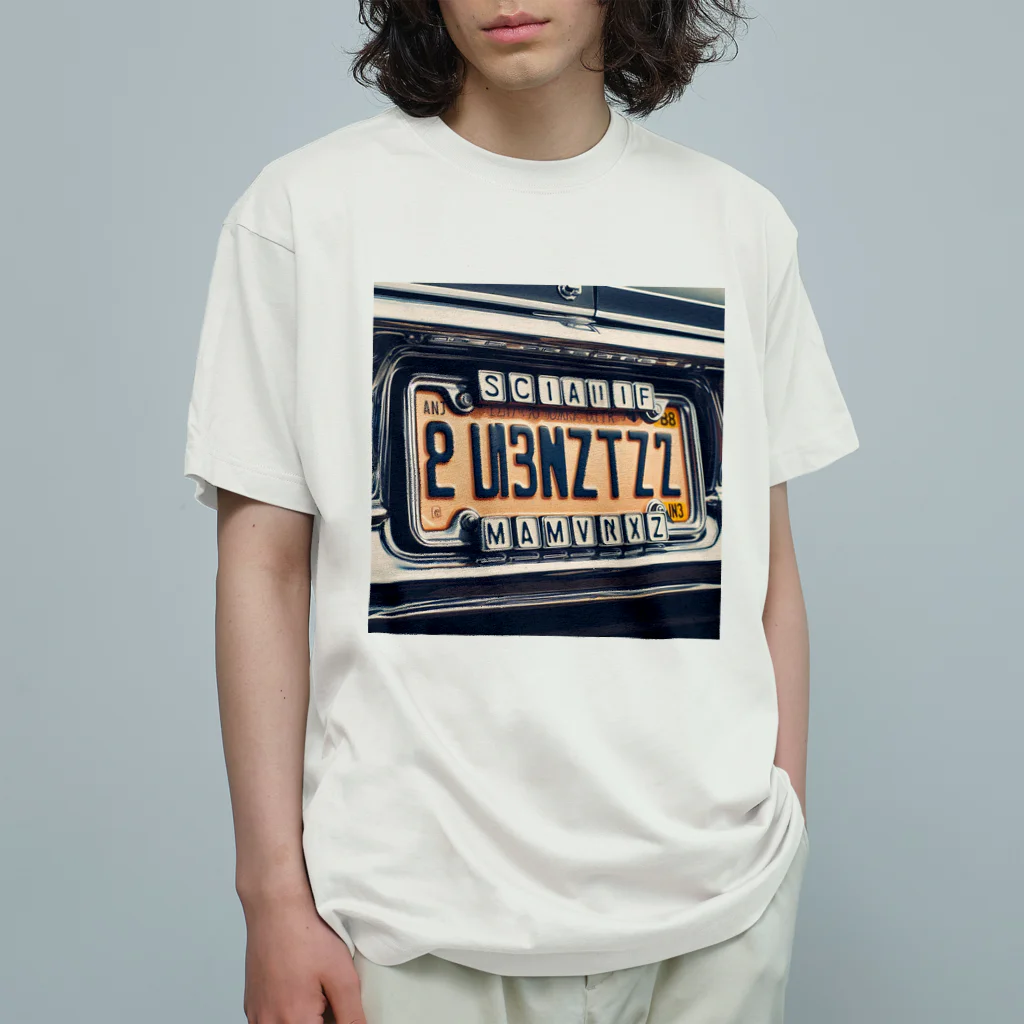 yuriseのナンバープレートモチーフグッズ オーガニックコットンTシャツ