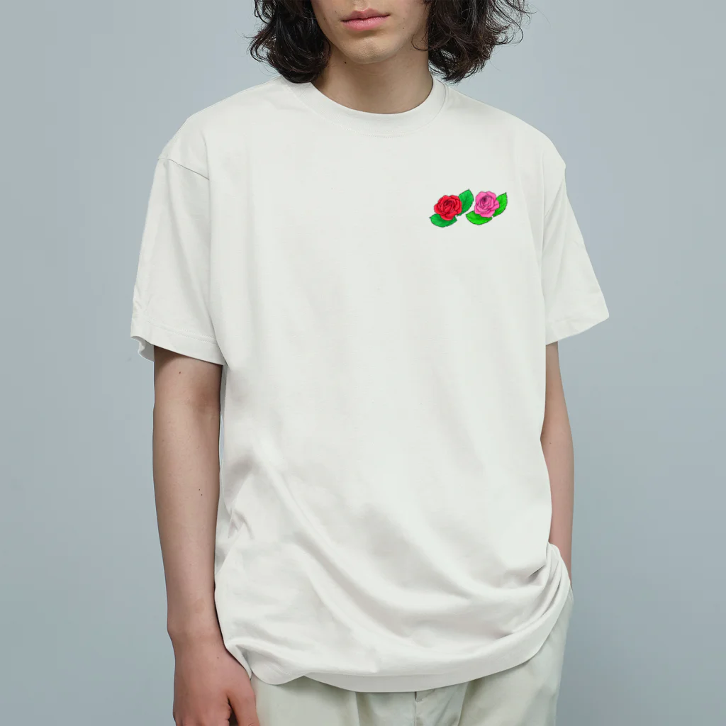 Lily bird（リリーバード）の薔薇のステッカー ミニサイズ オーガニックコットンTシャツ
