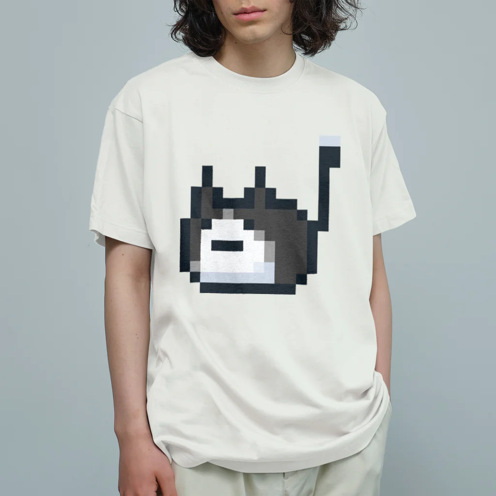 ねこさん爆発パラダイス暗黒神城正門前店のハチワレねこさんドット（ファビコン）  Organic Cotton T-Shirt