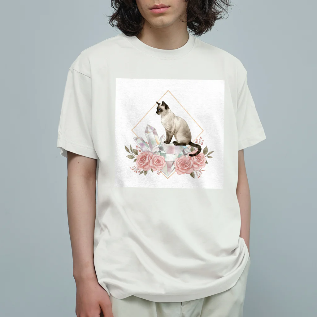 オレはニャン蔵の猫と石。ときどき薔薇。② Organic Cotton T-Shirt