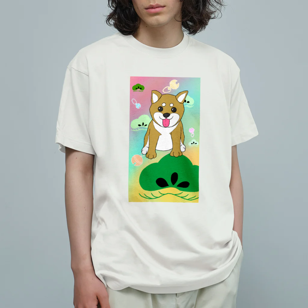 Lily bird（リリーバード）のにこにこ柴犬 和柄② Organic Cotton T-Shirt