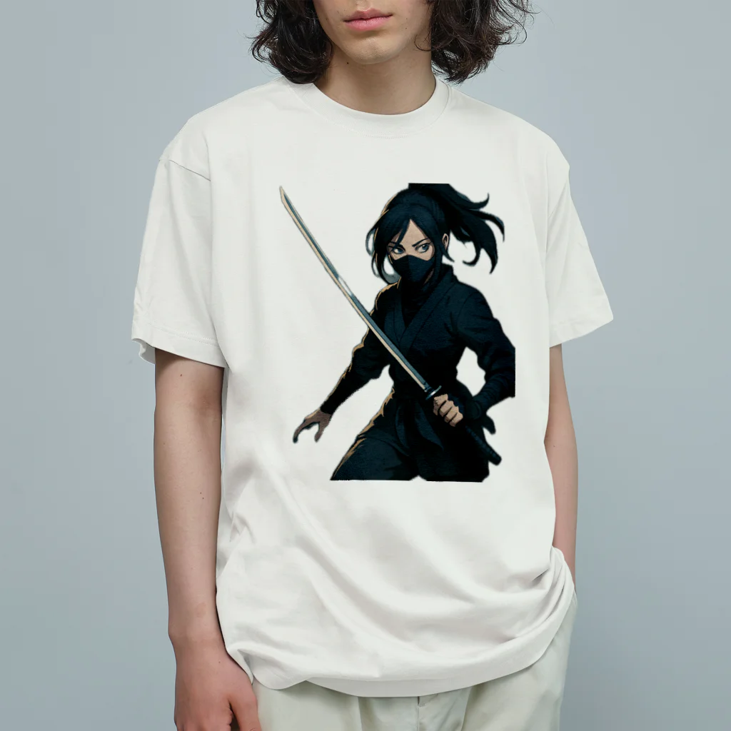 oto_jpのNinja Girl T-Shirt 女忍者Tシャツ Organic Cotton T-Shirt