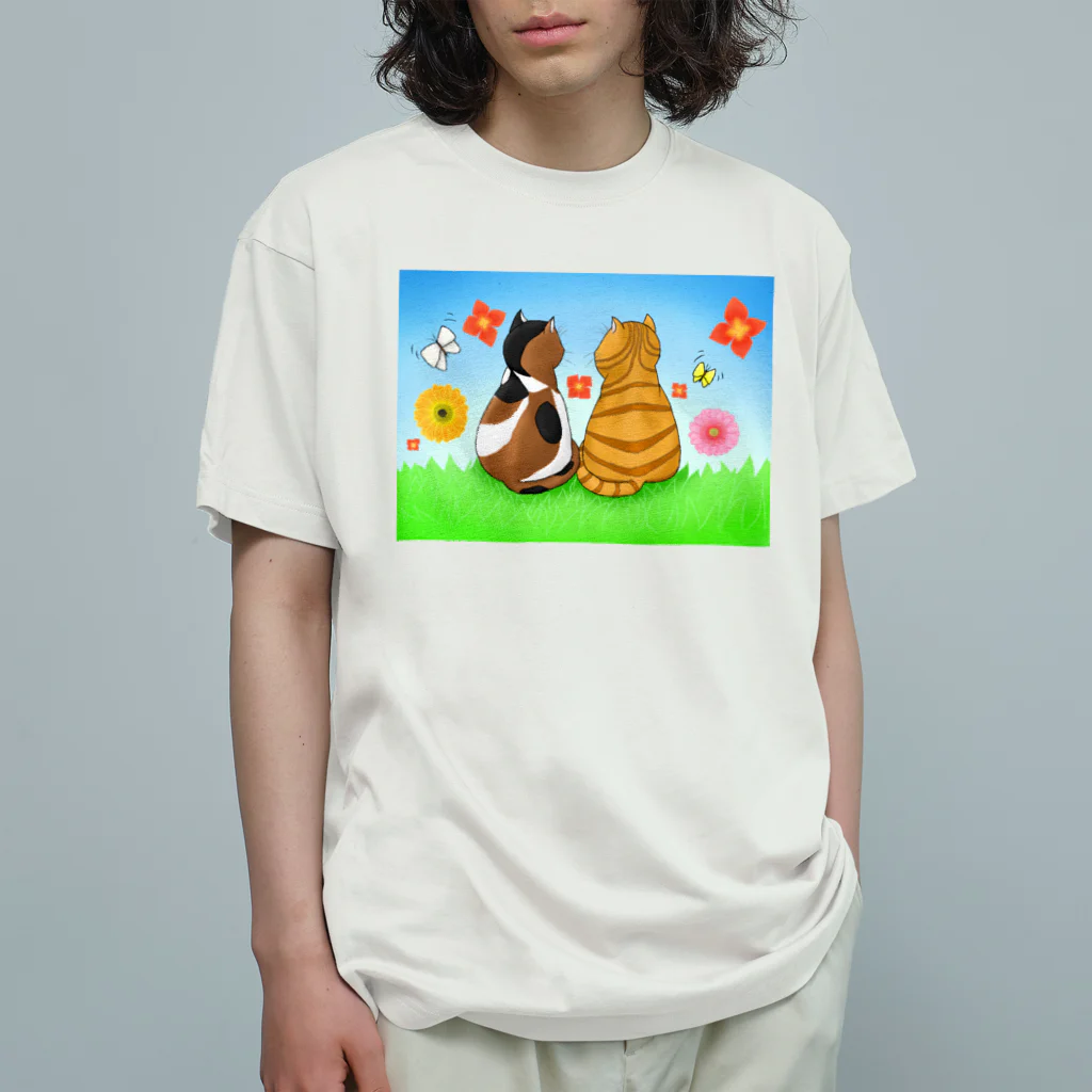 Lily bird（リリーバード）の仲良し猫さん Organic Cotton T-Shirt