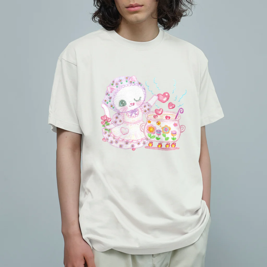 メルティカポエミュウのらずまりーにゃ(せなかに天使の羽) オーガニックコットンTシャツ