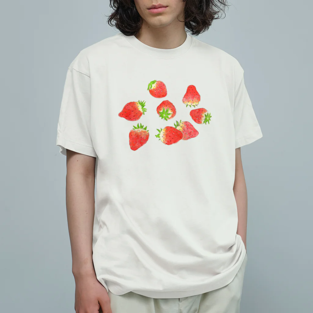 .michiko.のいちご ぱくぱく オーガニックコットンTシャツ