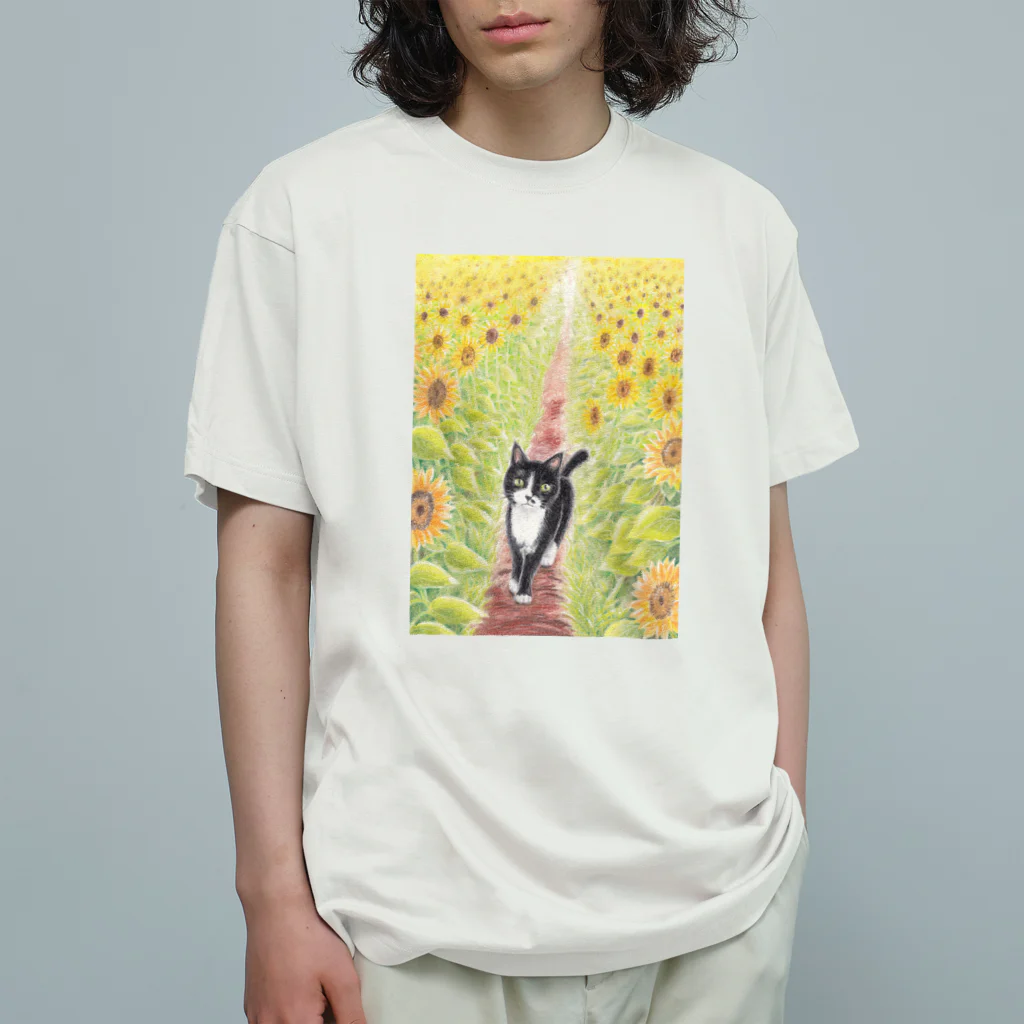 Ａｔｅｌｉｅｒ　Ｈｅｕｒｅｕｘのひまわり畑のクロ オーガニックコットンTシャツ