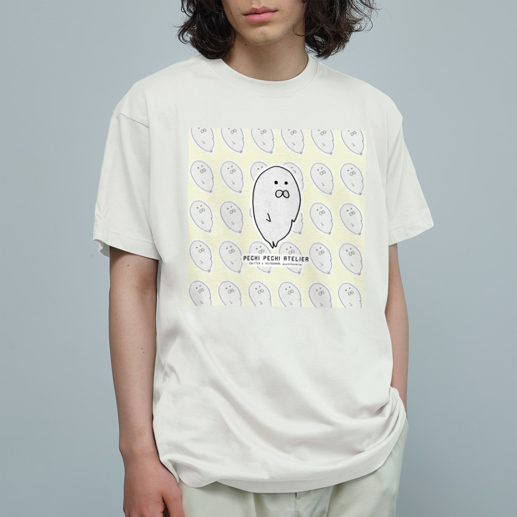 ぺちぺち工房 Pechi Pechi Atelierのあざらしがいっぱい(黄色Ver.) Organic Cotton T-Shirt