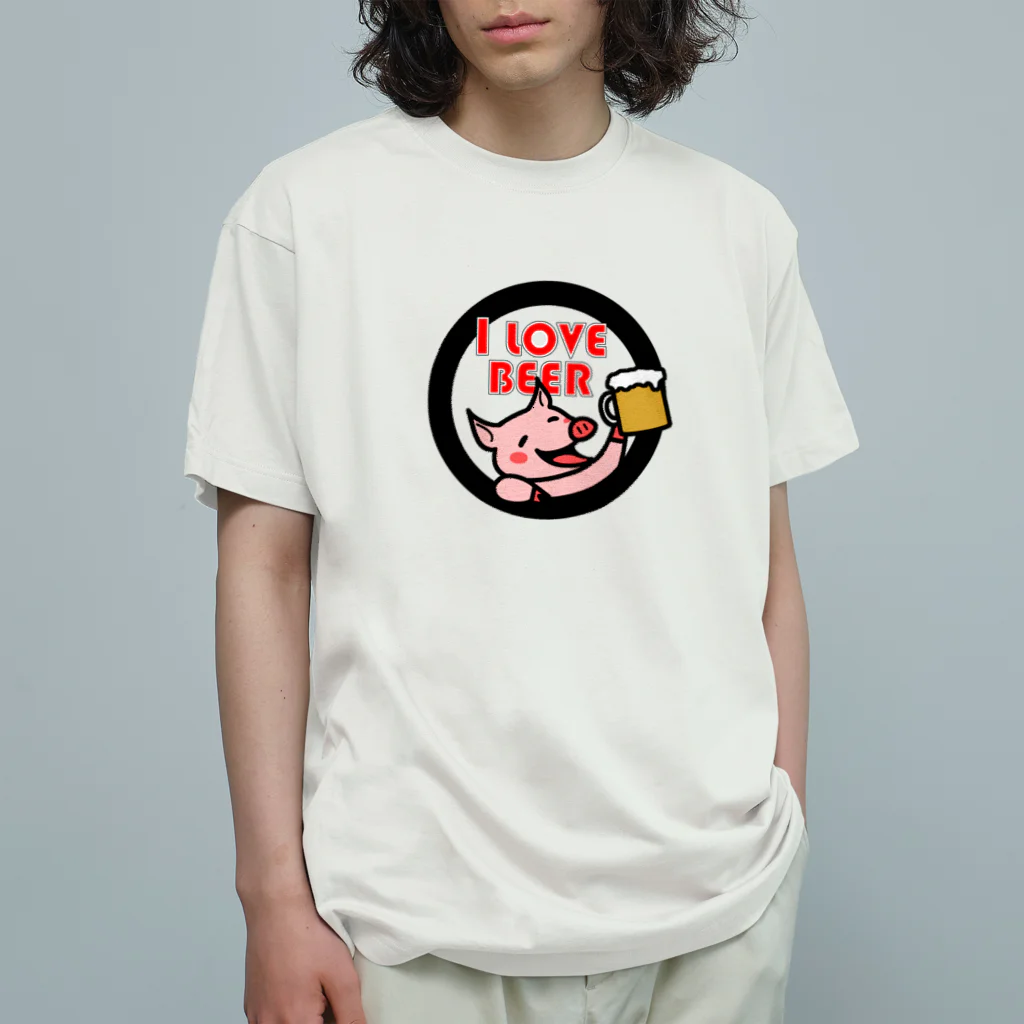 mikepunchのI LOVE BEER オーガニックコットンTシャツ