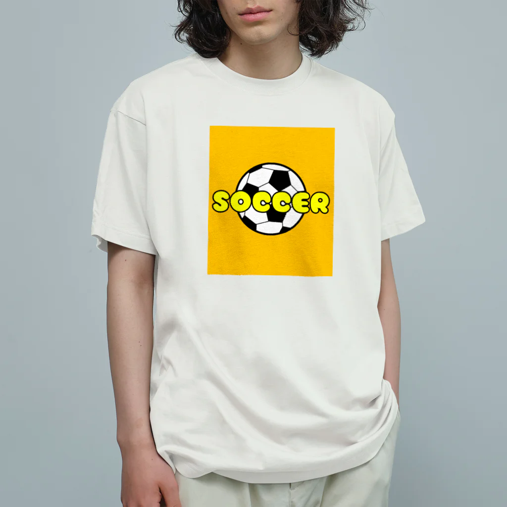 happy_25chanのサッカーボール柄Tシャツ（黄色/白） オーガニックコットンTシャツ