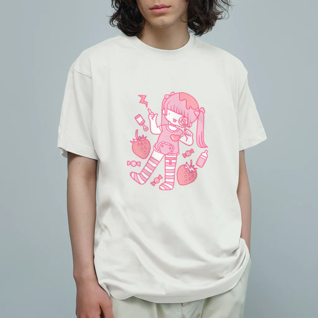 bootnoonのぺろぺろcandyあっかんべー オーガニックコットンTシャツ