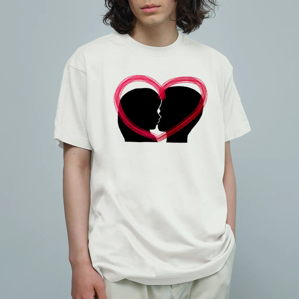 Lily bird（リリーバード）のSilhouette of kiss with heart♥② オーガニックコットンTシャツ