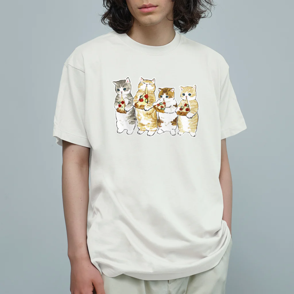 mofusandのみよーんピザ オーガニックコットンTシャツ