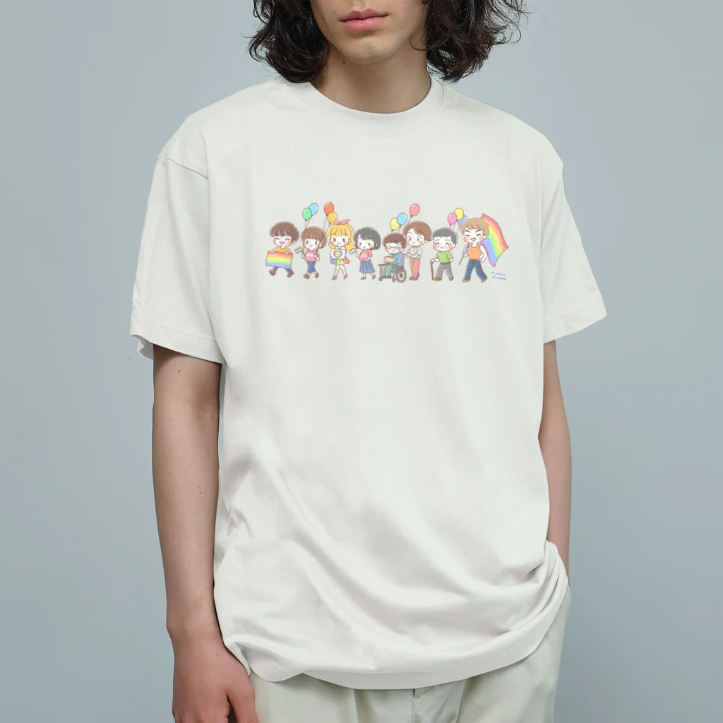 水乃みのるの【Rainbow】パレード Organic Cotton T-Shirt