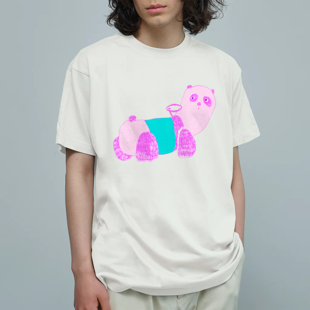 NIKORASU GOのユメカワパンダカー オーガニックコットンTシャツ