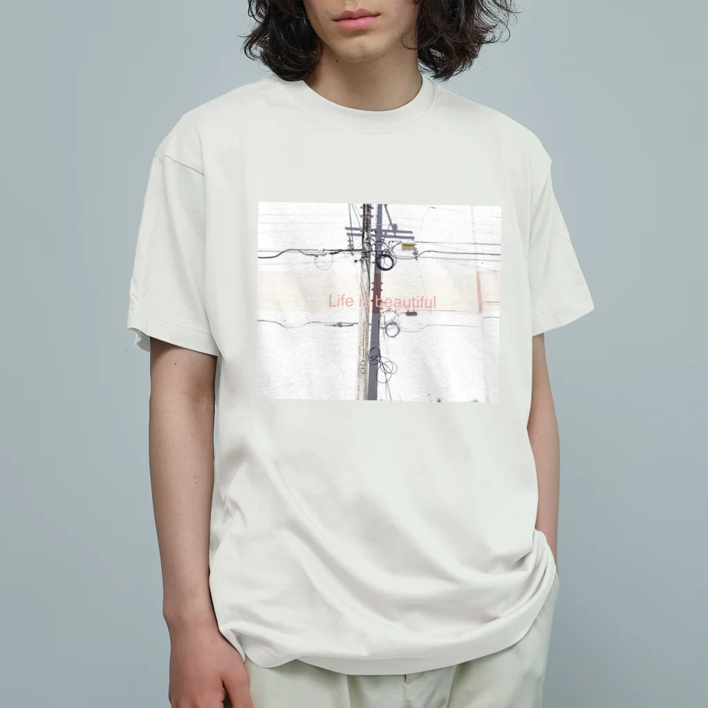 ipunigraphの電信柱 オーガニックコットンTシャツ