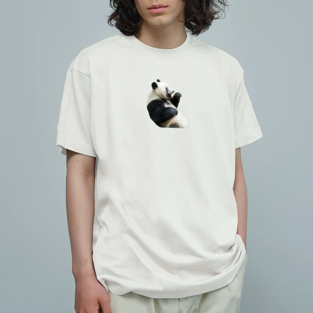 HAPPY DAYの食事中パンダ Organic Cotton T-Shirt