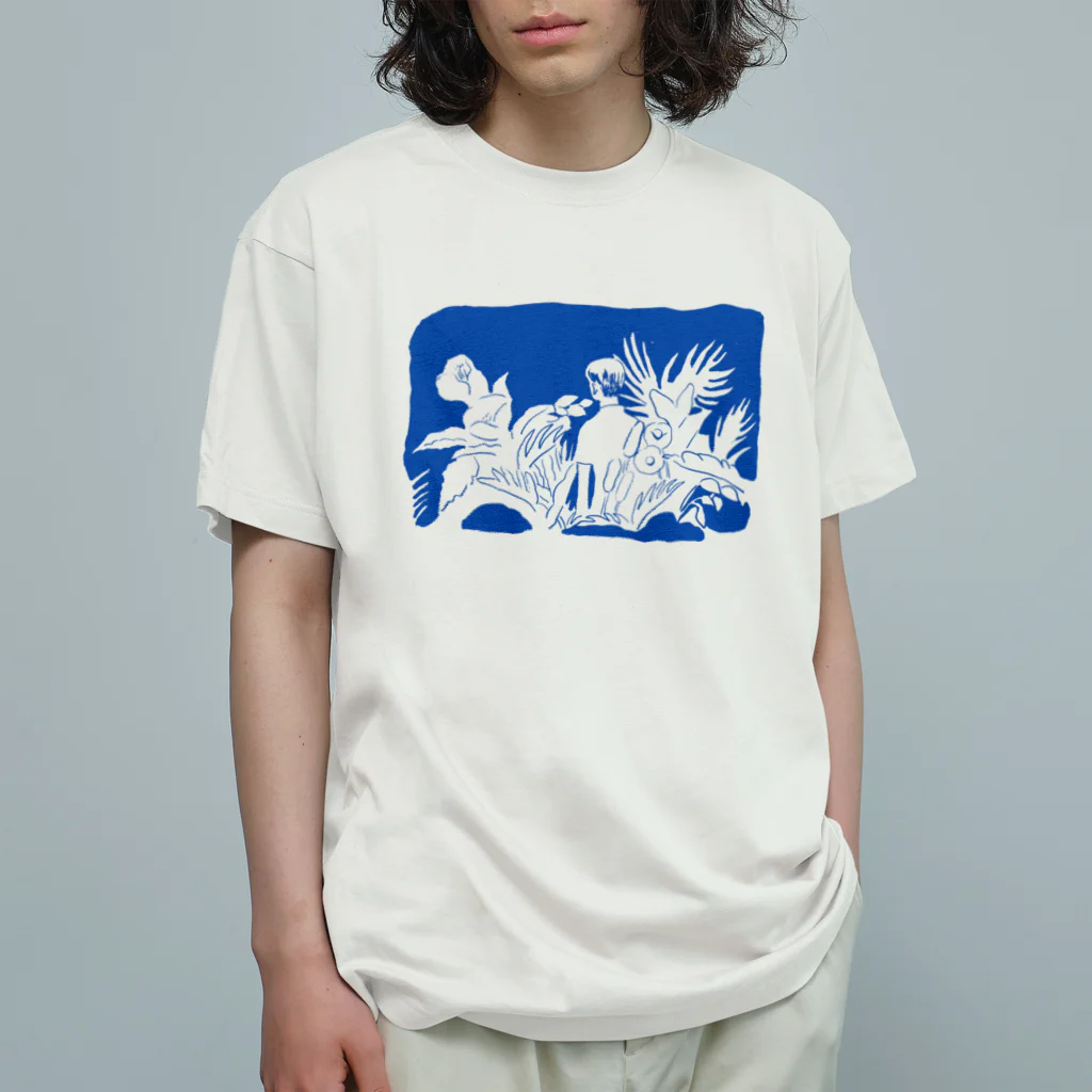 oyasmurのルル(blue) オーガニックコットンTシャツ