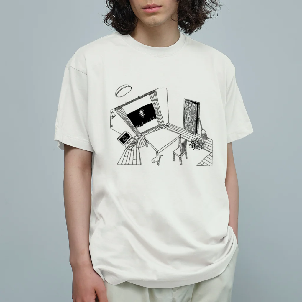 👻📗のかもめE-黒線 オーガニックコットンTシャツ