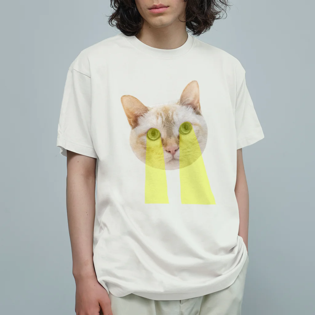 こいぬおじさんのビーム猫 オーガニックコットンTシャツ