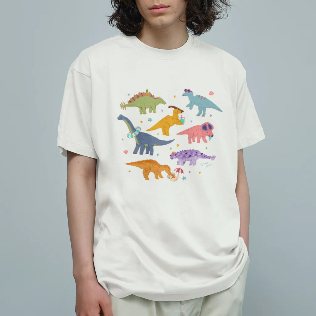 あおきさくらの夏の恐竜たち Organic Cotton T-Shirt