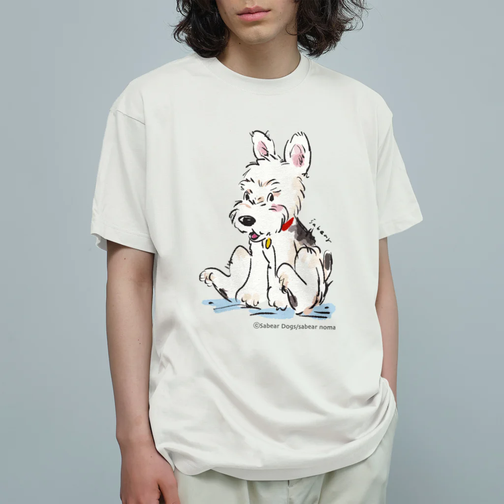 obosa_DENS/SABEAR_shop ＠SUZURIの立ち耳ワイヤーFOX_ウェア オーガニックコットンTシャツ