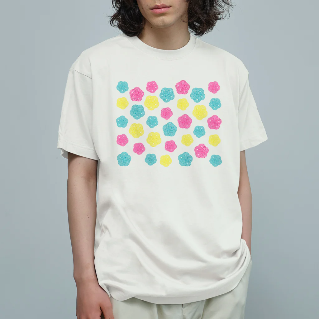 紙単衣 - kamihitoe -のカラフルポップ水引梅結び Organic Cotton T-Shirt