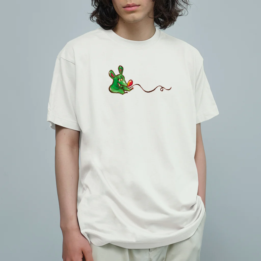 カタオカナオのみどりねずみくん オーガニックコットンTシャツ