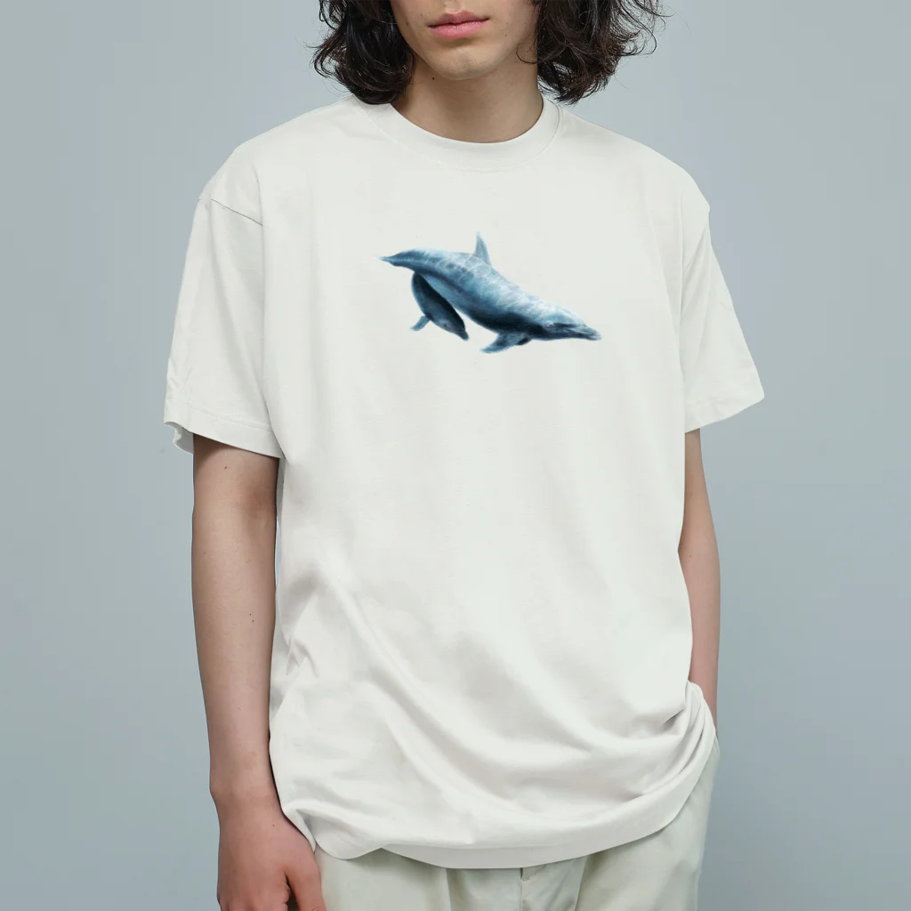 AtelierBoopのイルカ の親子 オーガニックコットンTシャツ