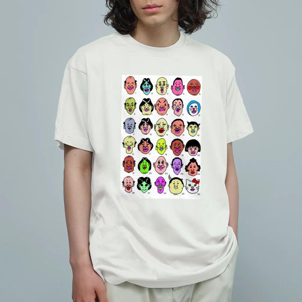 きのこスイミングの30顔面占い オーガニックコットンTシャツ
