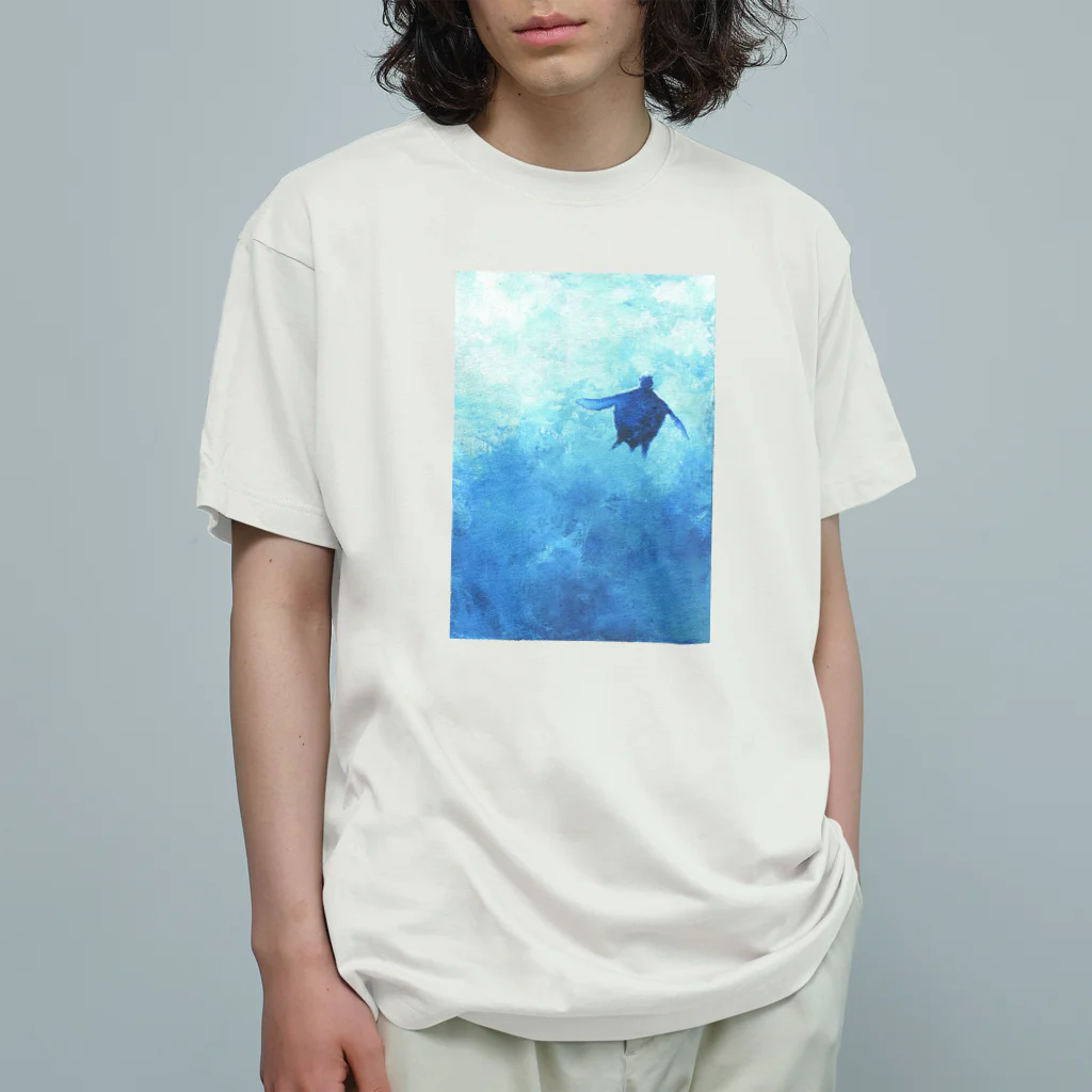 okanoxnekoの楽園　うみがめ オーガニックコットンTシャツ