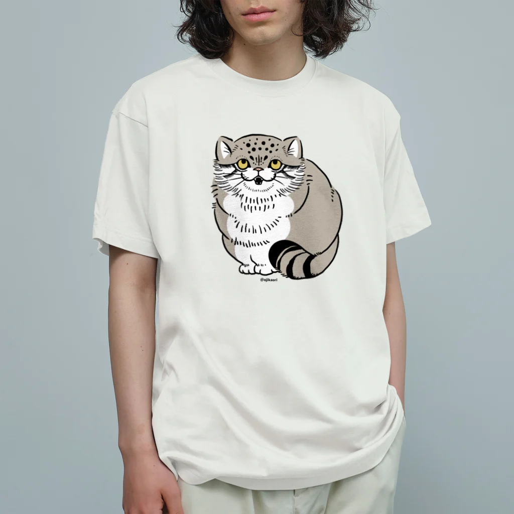 OJIKのマヌルネコ オーガニックコットンTシャツ