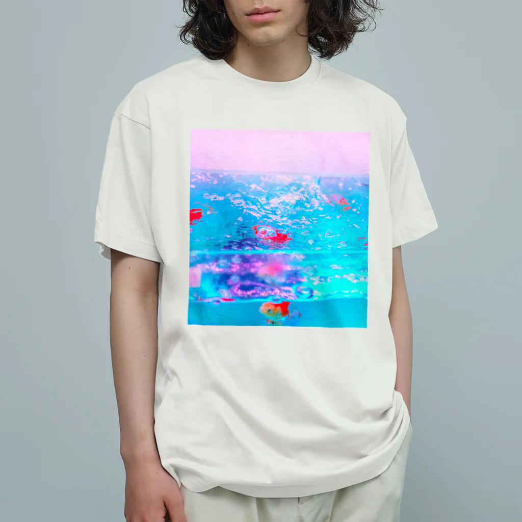 NEON LIGHT STARSの胸に金魚鉢を抱える Organic Cotton T-Shirt