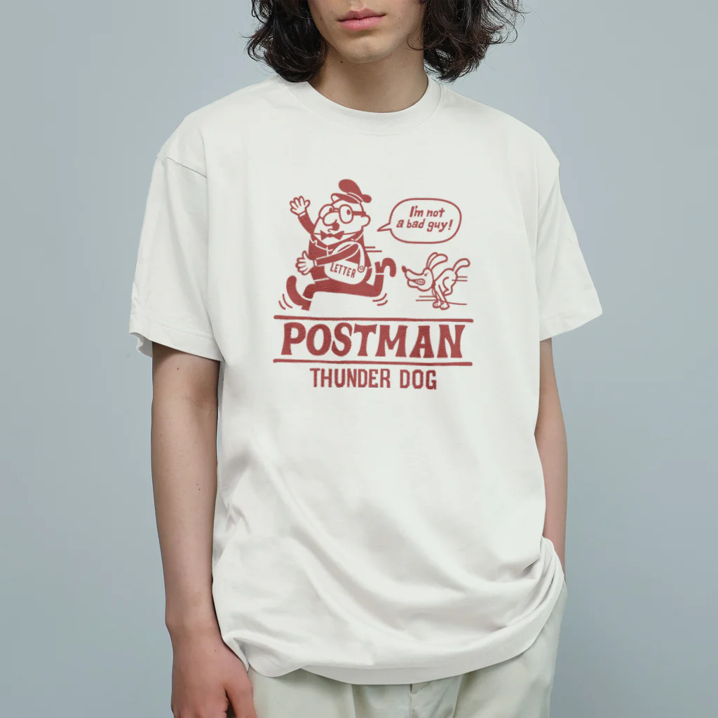 Design For Everydayのポストマンとサンダードッグ オーガニックコットンTシャツ