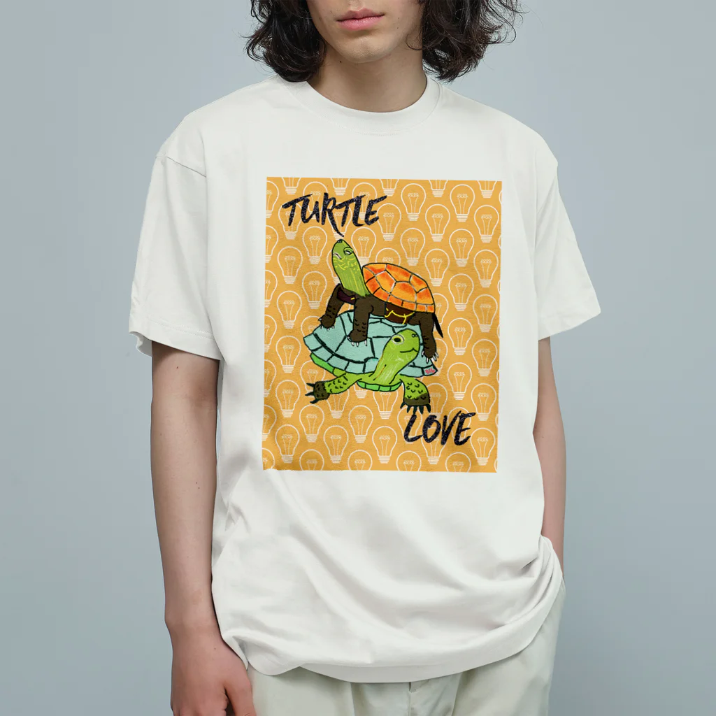 316(MIHIRO)のスペインイシガメとクサガメちゃん カラフル Organic Cotton T-Shirt