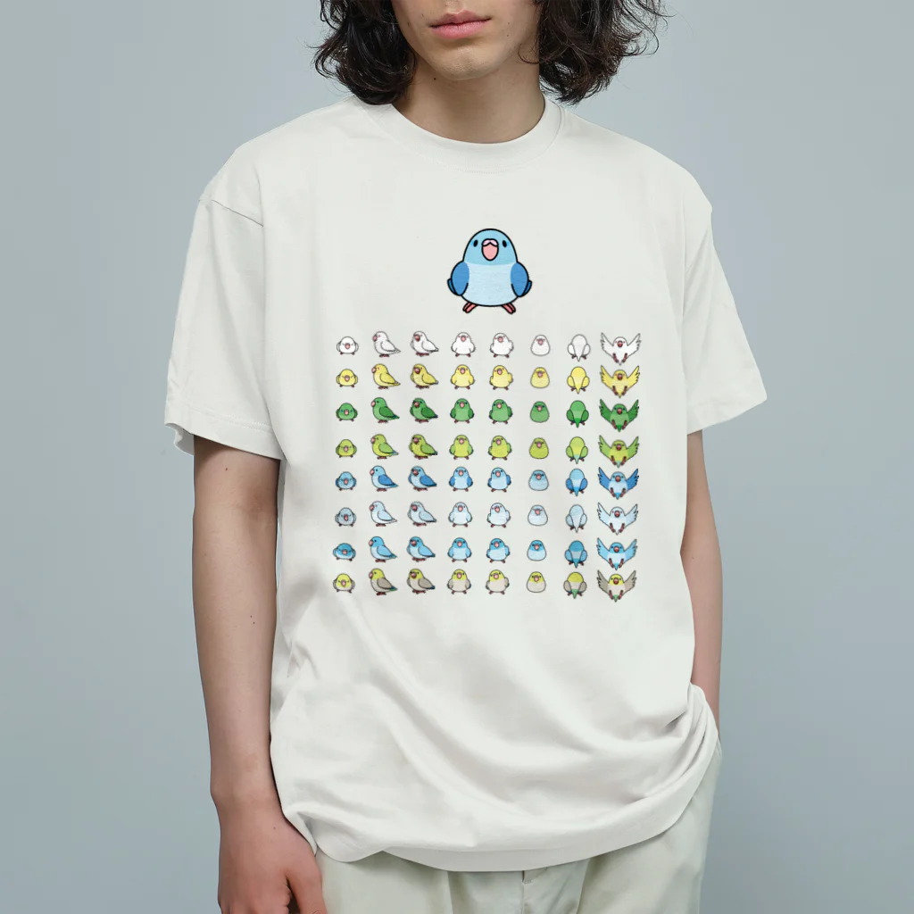 まめるりはことりの整列マメルリハ隊【まめるりはことり】 Organic Cotton T-Shirt