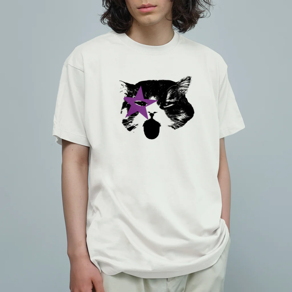 むぎみそ商店のあっかんべー猫 オーガニックコットンTシャツ