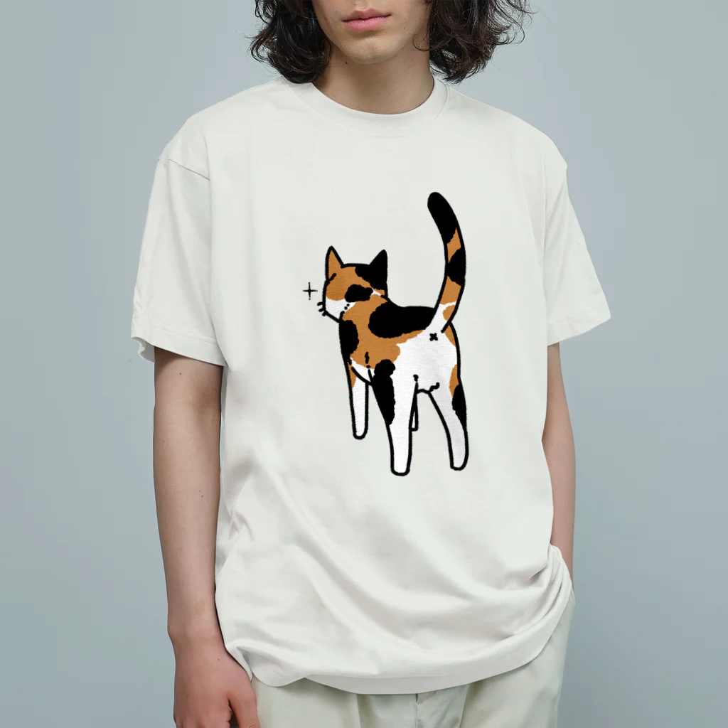 Riotoのねこけつ（三毛猫） オーガニックコットンTシャツ
