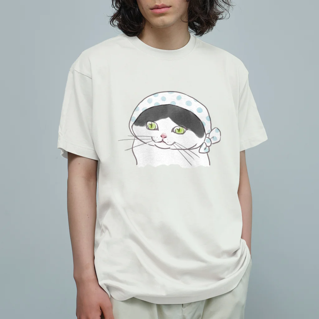 はちわれの店のハチワレ牛ねこシルバ（どぜうすくい） Organic Cotton T-Shirt