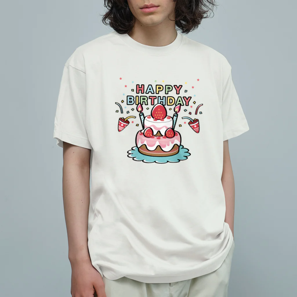 イラスト MONYAAT のCT61HAPPY BRITHDAY  Organic Cotton T-Shirt