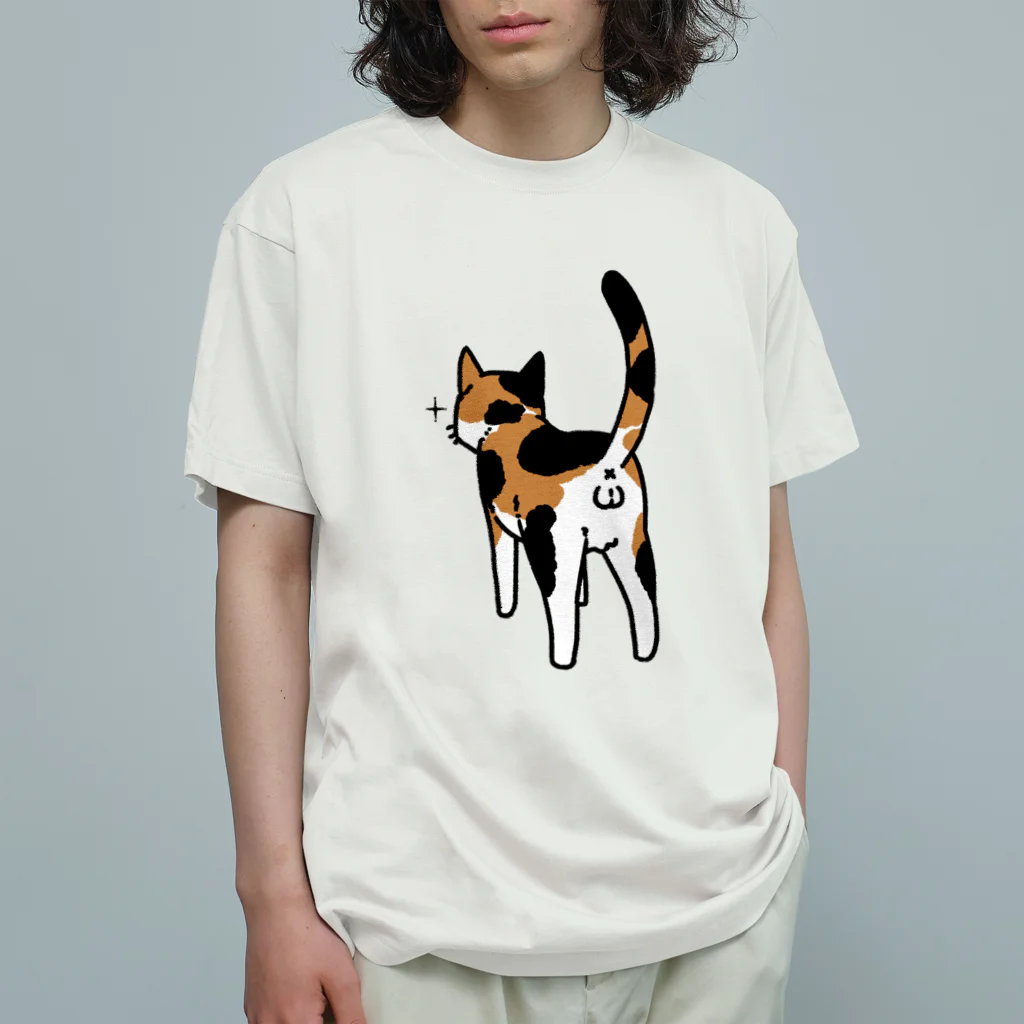 Riotoのねこけつω（三毛猫） オーガニックコットンTシャツ