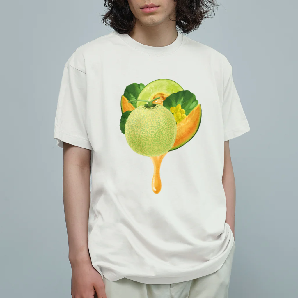 カワウソとフルーツの【forseasons】メロン Organic Cotton T-Shirt