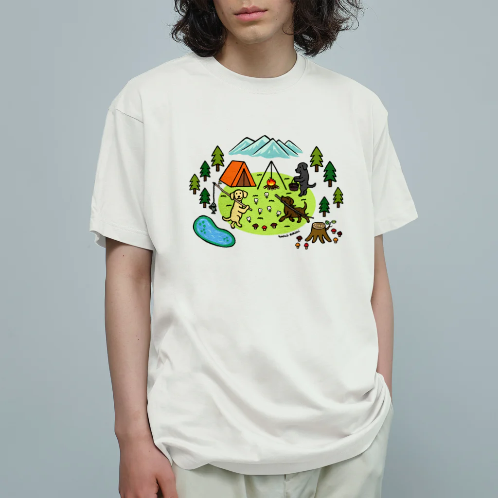 ハッピー・ラブラドールズのキャンプ大好きラブラドール Organic Cotton T-Shirt