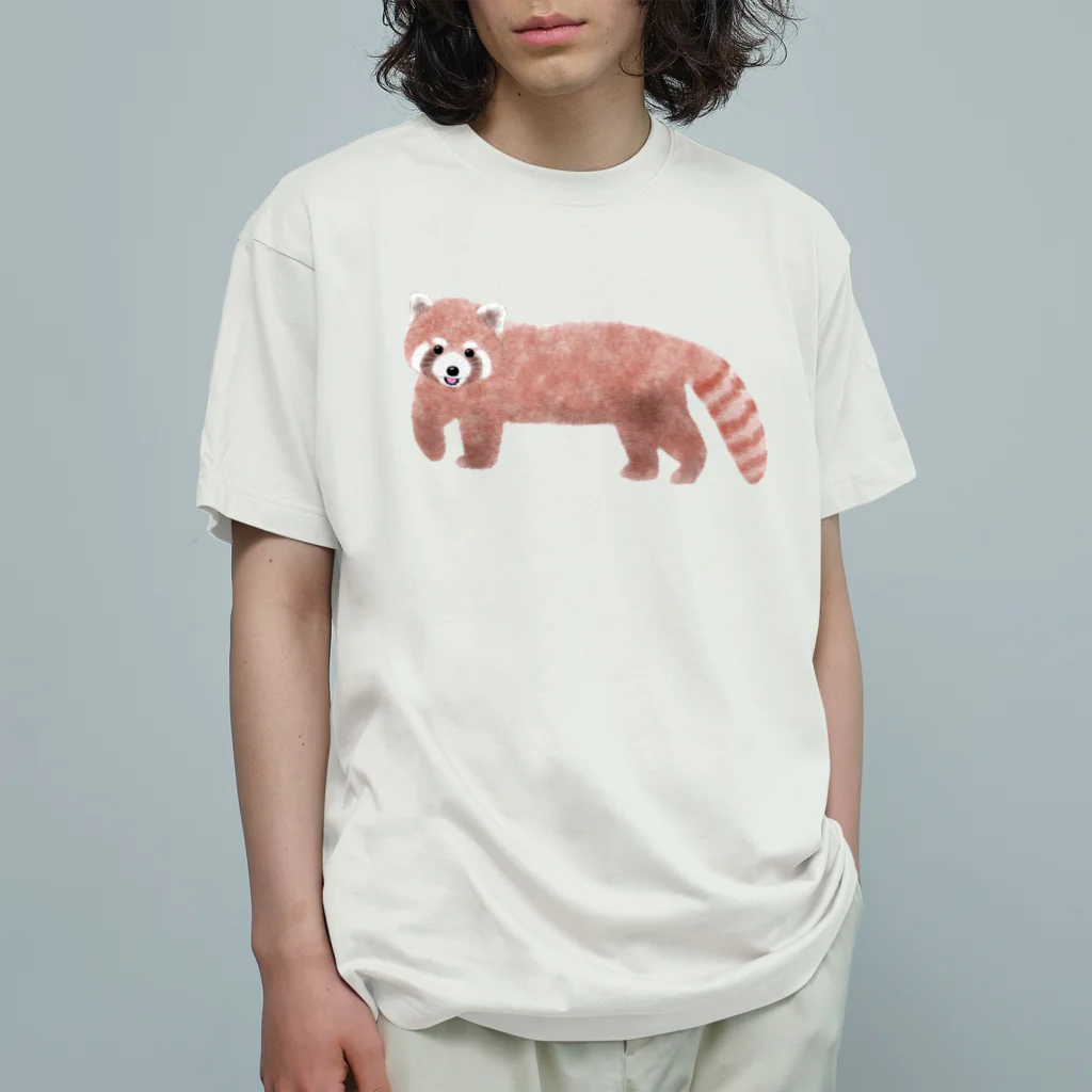 OHANABATAKEのレッサーパンダ オーガニックコットンTシャツ