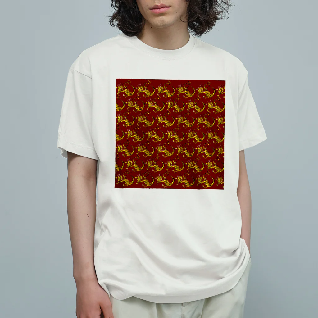 suparnaの龍　パターン　赤 Organic Cotton T-Shirt