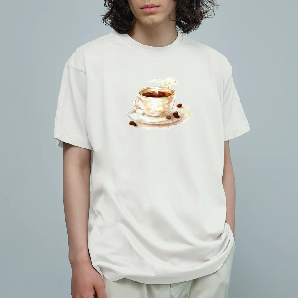 志瓜のSUZURIのカフェの珈琲 Organic Cotton T-Shirt