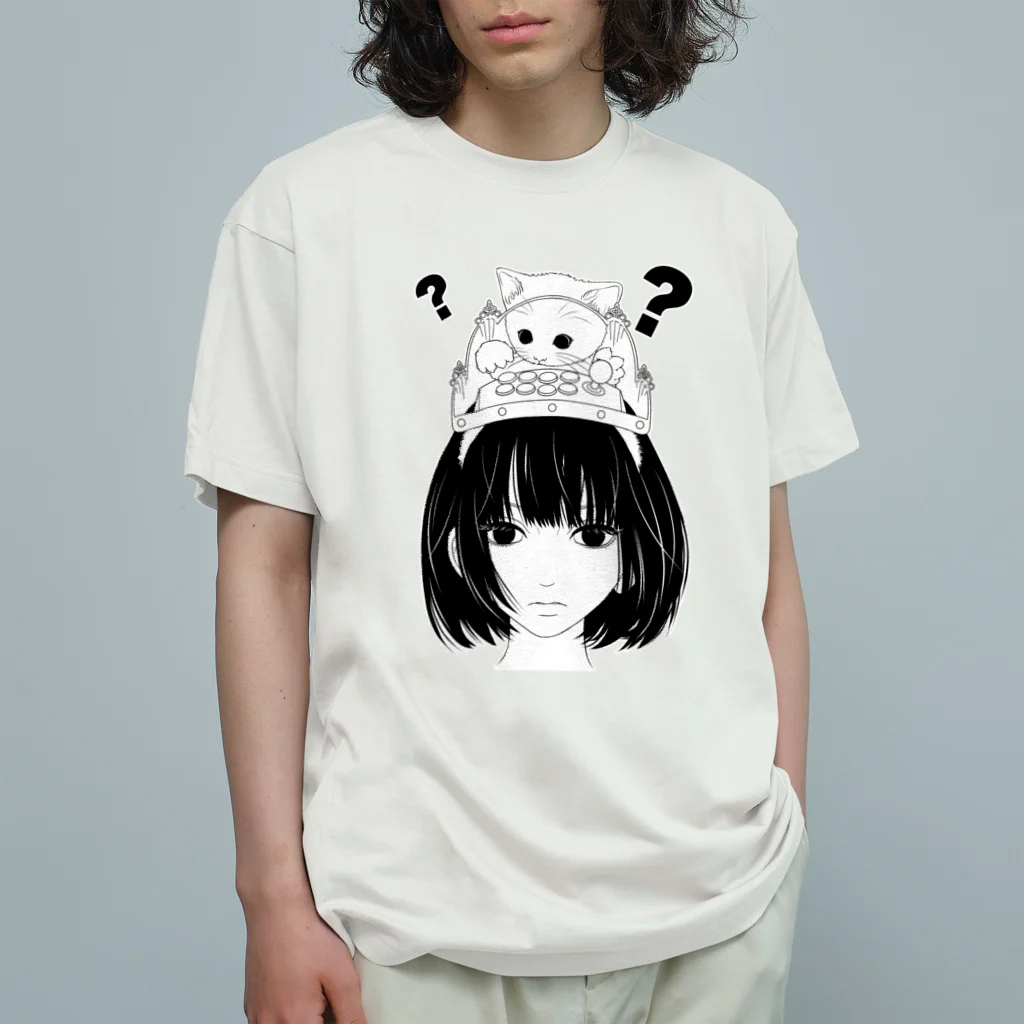 nya-mew（ニャーミュー）の猫（操縦）型 オーガニックコットンTシャツ