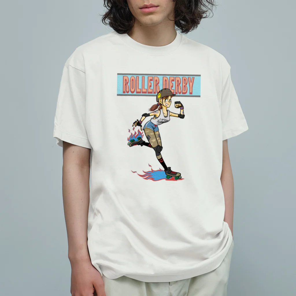 nidan-illustrationの"ROLLER DERBY" オーガニックコットンTシャツ