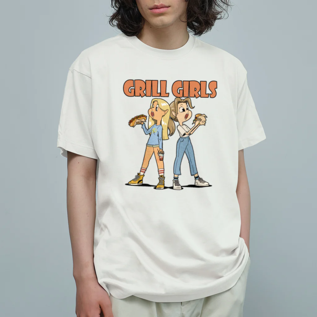 nidan-illustrationの"grill girls" オーガニックコットンTシャツ