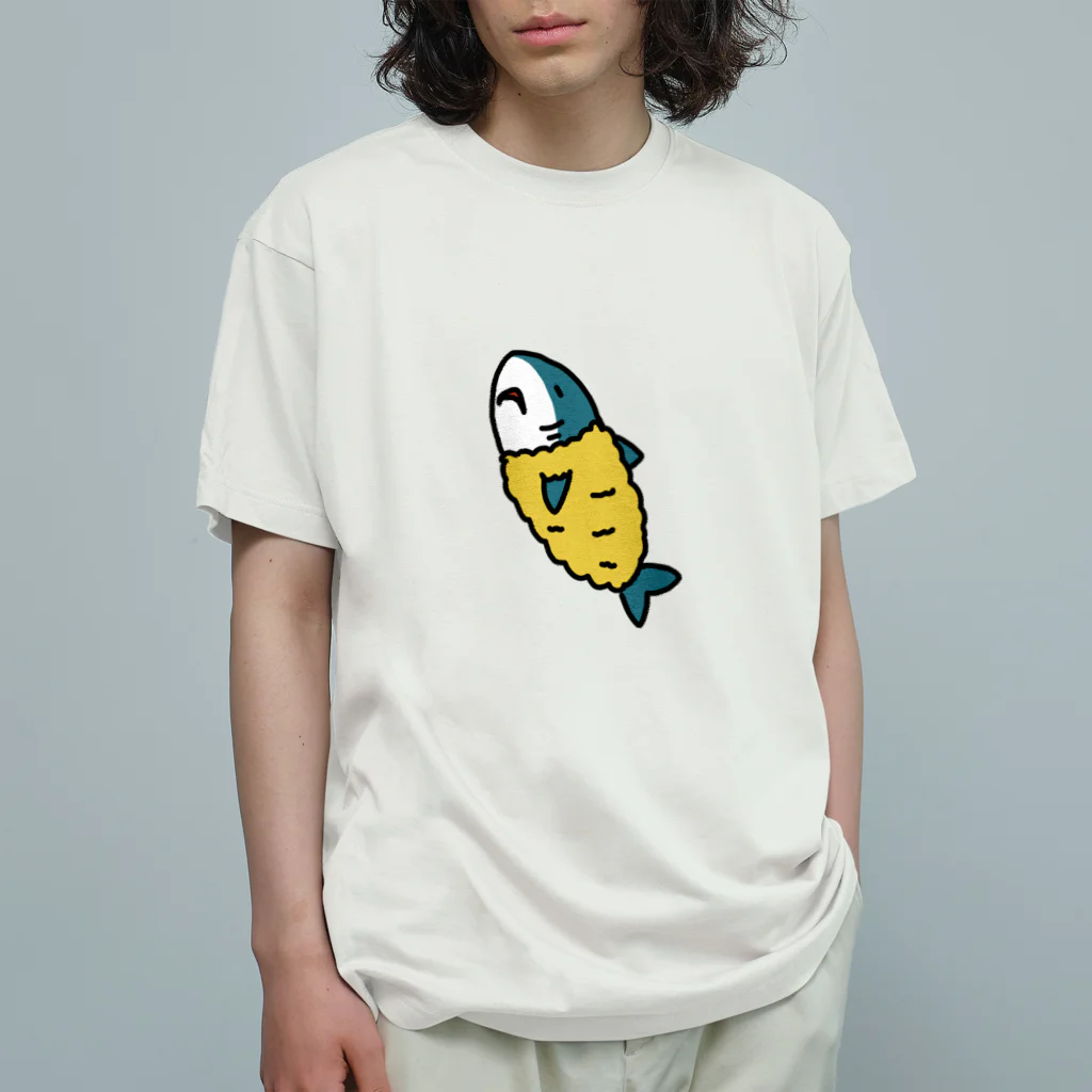 ゆるあにまるのサメフライ オーガニックコットンTシャツ