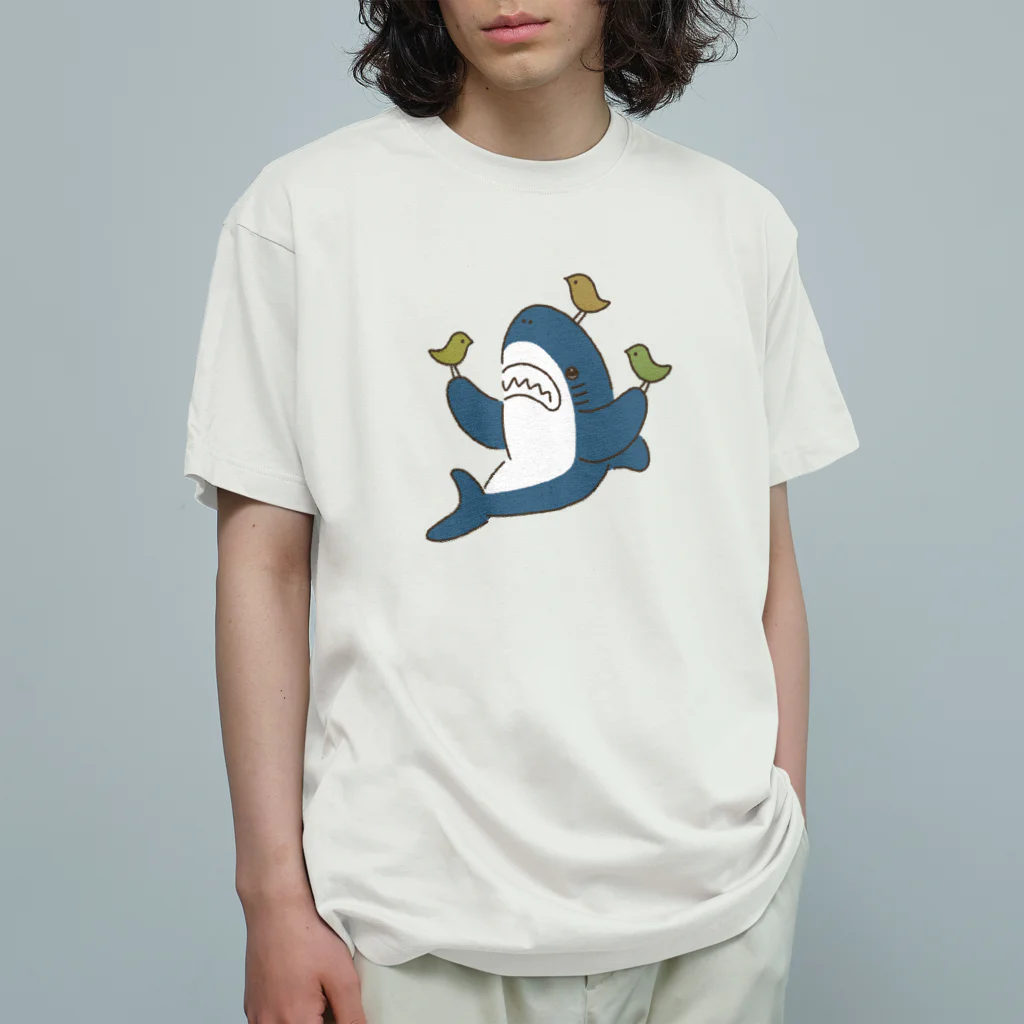 サメ わりとおもいのことりとサメ Organic Cotton T-Shirt